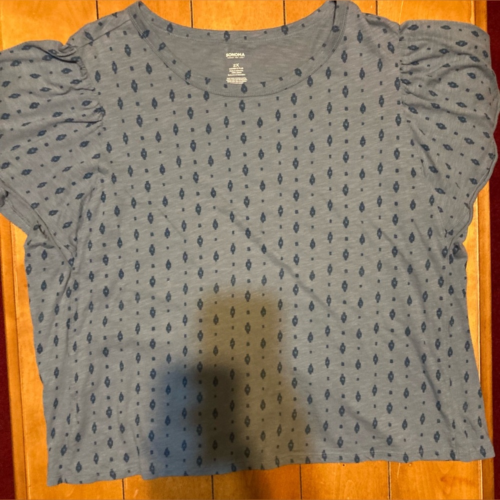 Ladies Size 2X Plus Sonoma Ruffle Sleeve Blouse